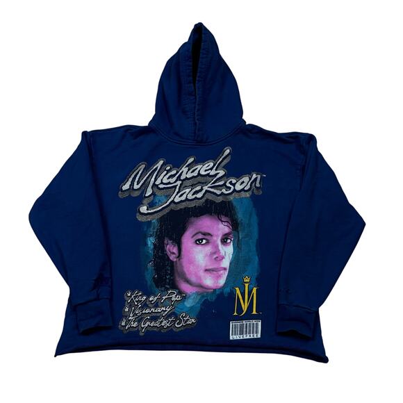 Rare Barriers Live Free Michael Jackson King of Pop Hoodie Men's Medium - Picture 1 of 8